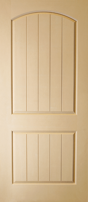 Fiberglass Doors - image 2-Panel-Plank-Camber-Top-Wood-Grain-Fiberglass on https://quantumdoors.com